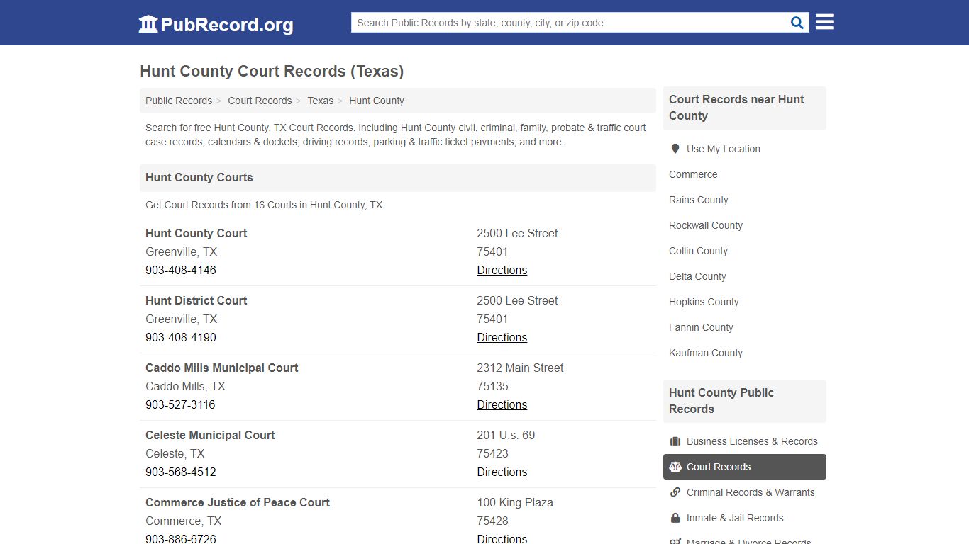 Free Hunt County Court Records (Texas Court Records)